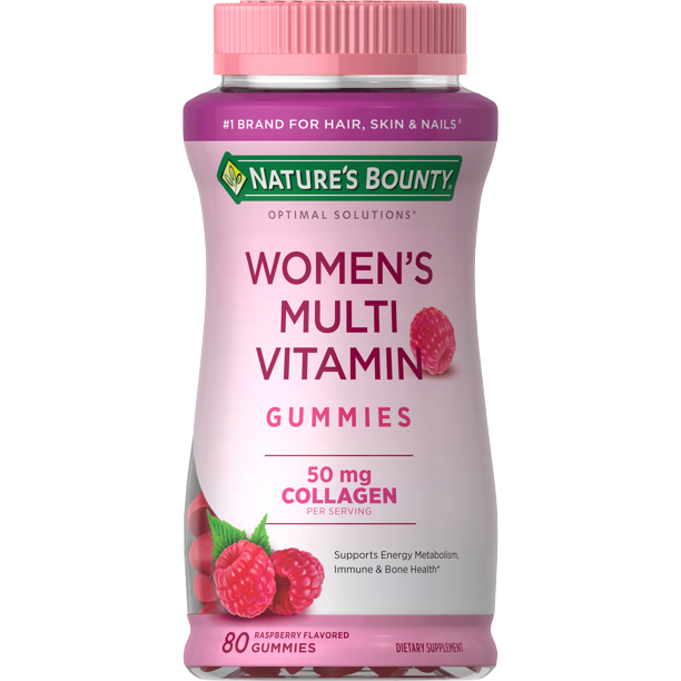 Nature’s Bounty Optimal Solutions Women’s Multivitamin Gummies, Dietary Supplement, Raspberry Flavor