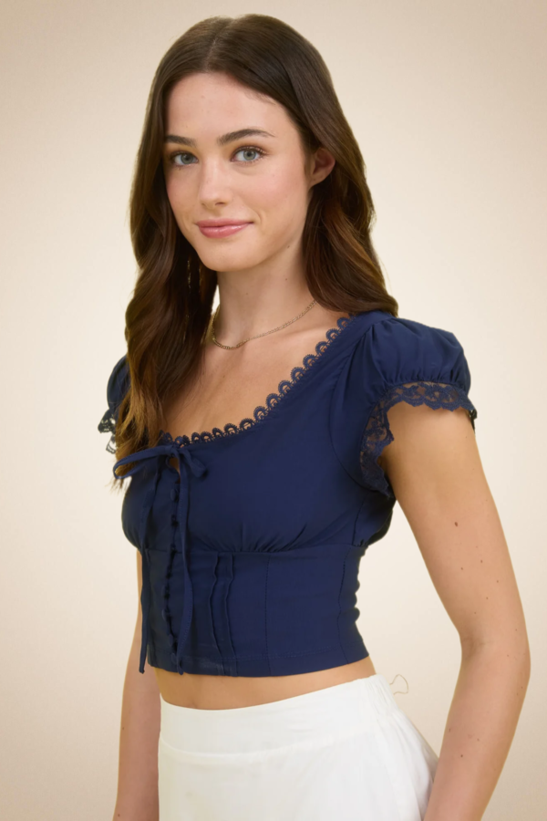 "Amélie" Lace Trim Corset Top - Image 2