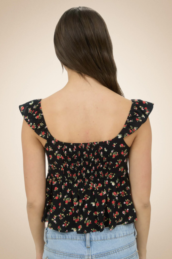 "Rosie" Ruffle Sleeve Floral Top - Image 3