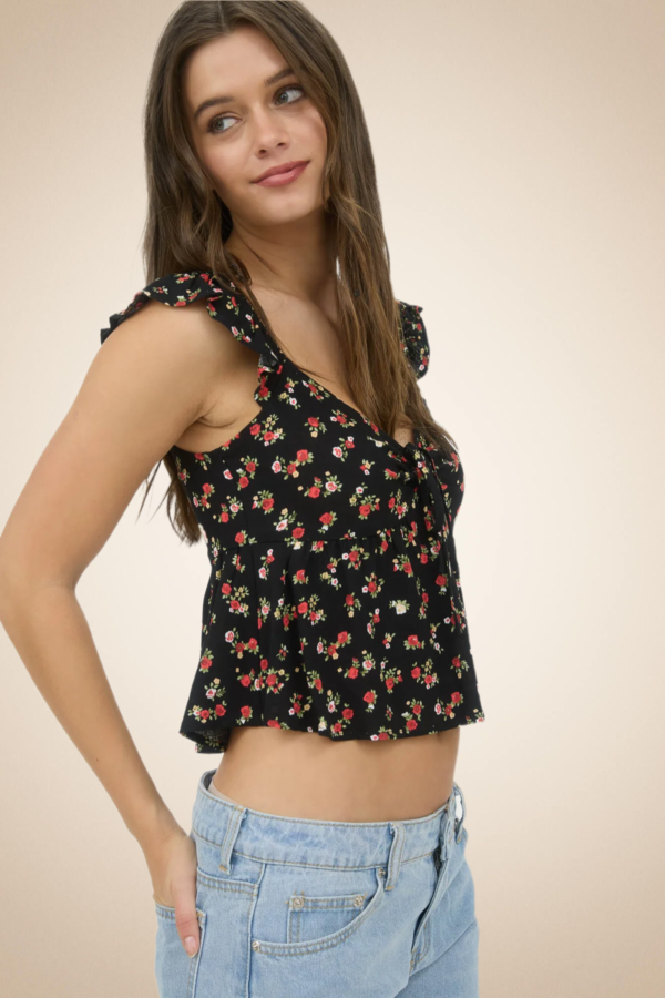"Rosie" Ruffle Sleeve Floral Top - Image 4
