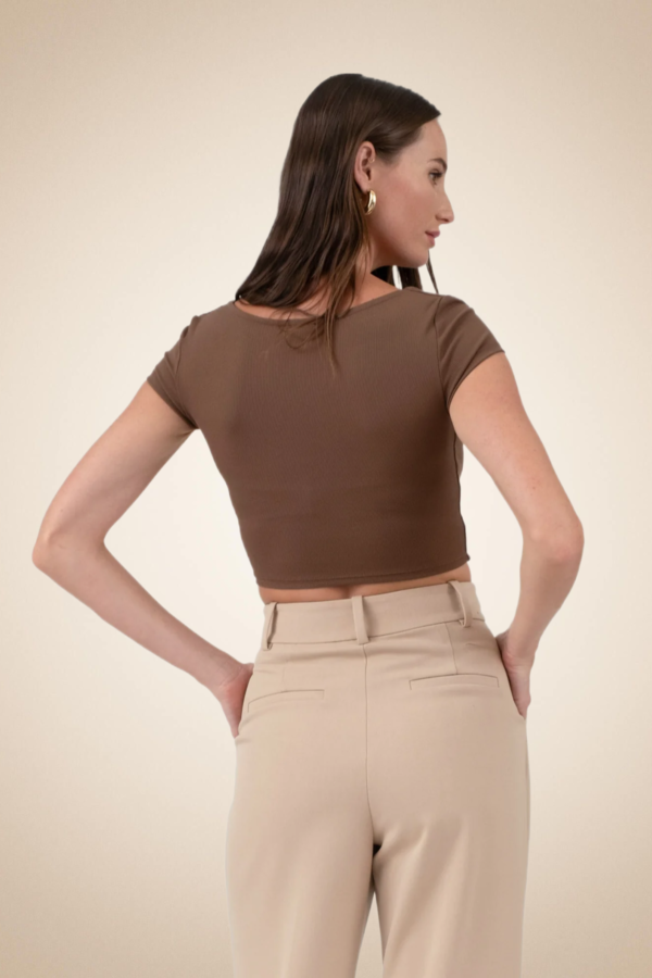Casual Short Sleeve Brow Top - Image 3