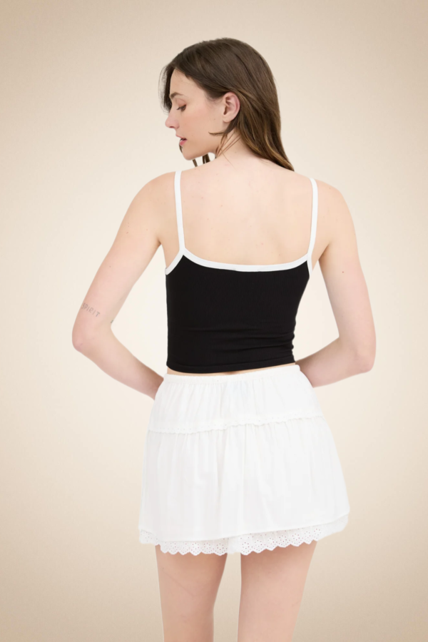 “Sweet Bows” Ribbed Black Crop Top - Image 2