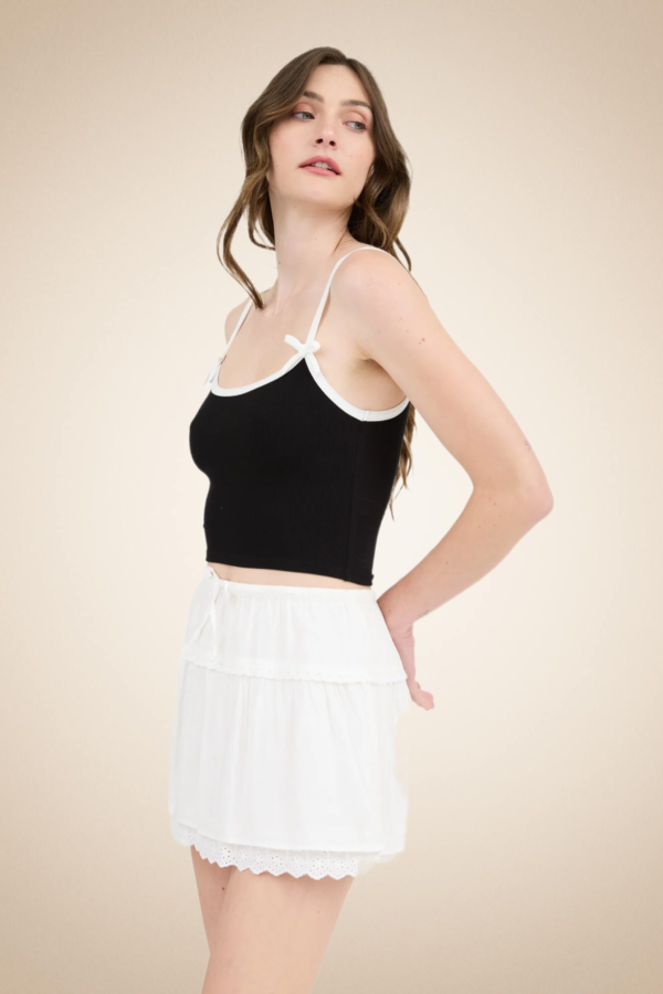 “Sweet Bows” Ribbed Black Crop Top - Image 4