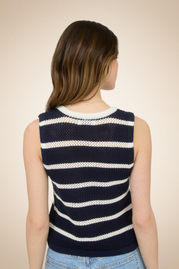 Sleeveless sailor - style blouse in soft knit - Image 2