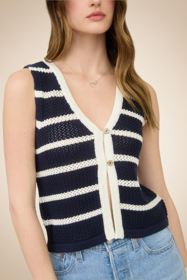Sleeveless sailor - style blouse in soft knit - Image 6