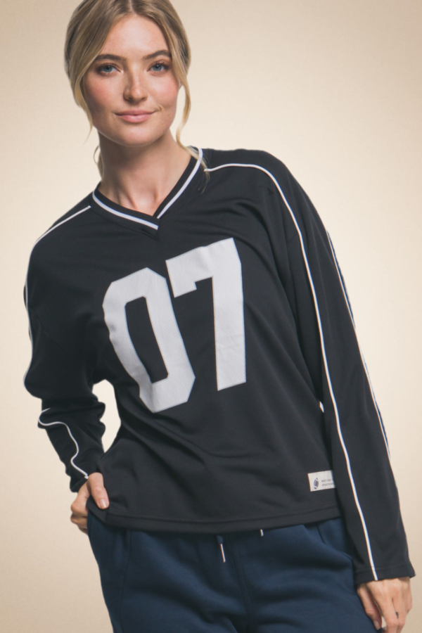 “07” Sports Jersey Top – Black - Image 5