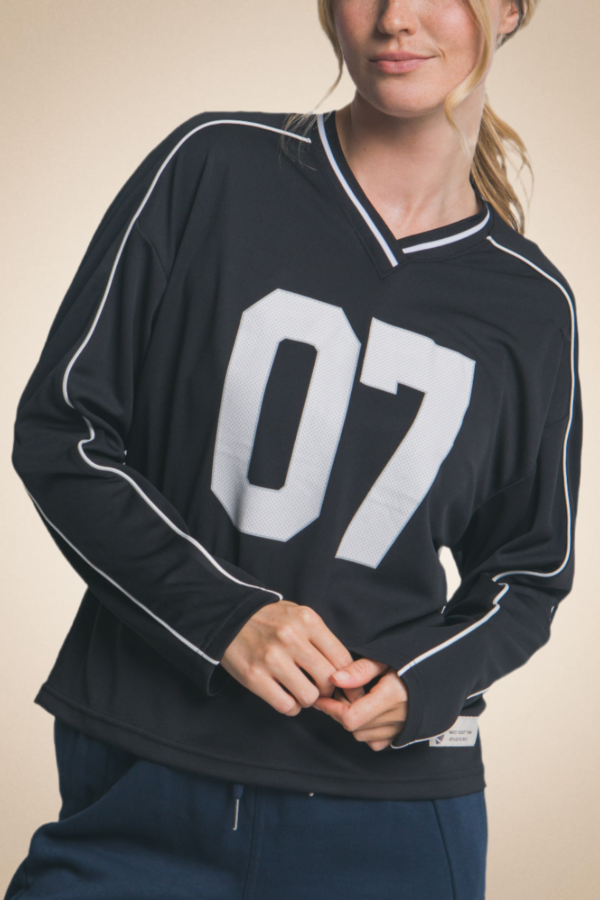 “07” Sports Jersey Top – Black