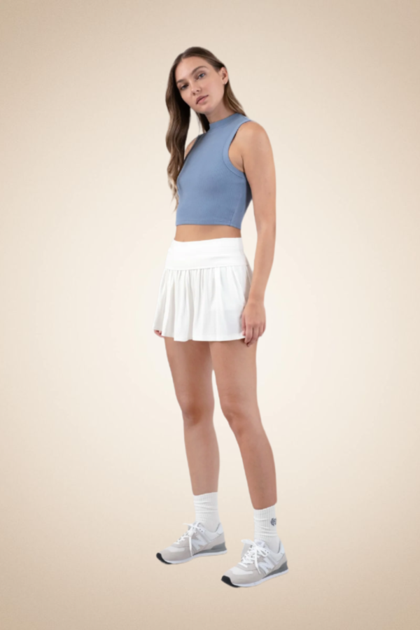 Ribbed Sleeveless Crop Top – ligh blue - Image 4