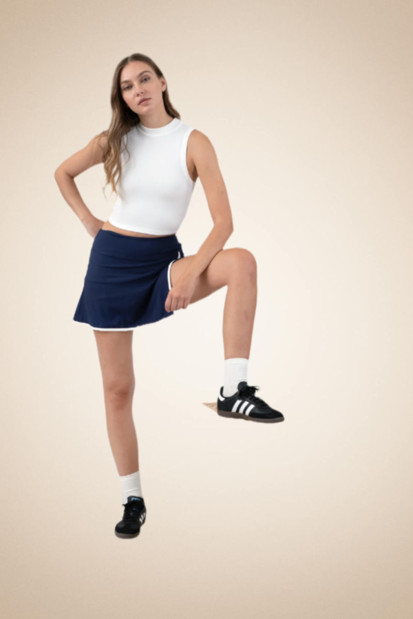 Ribbed Sleeveless Crop Top – white - Image 4