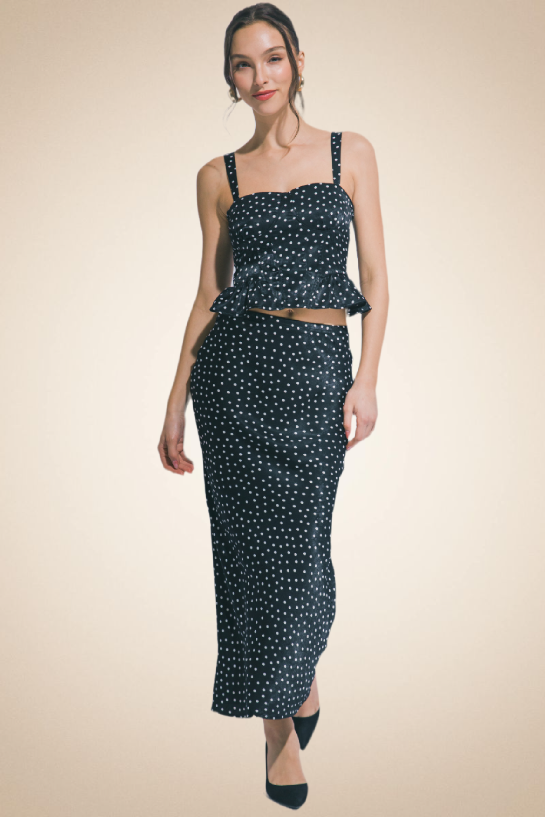 Elegance Polka-Dot Midi Set - Image 6