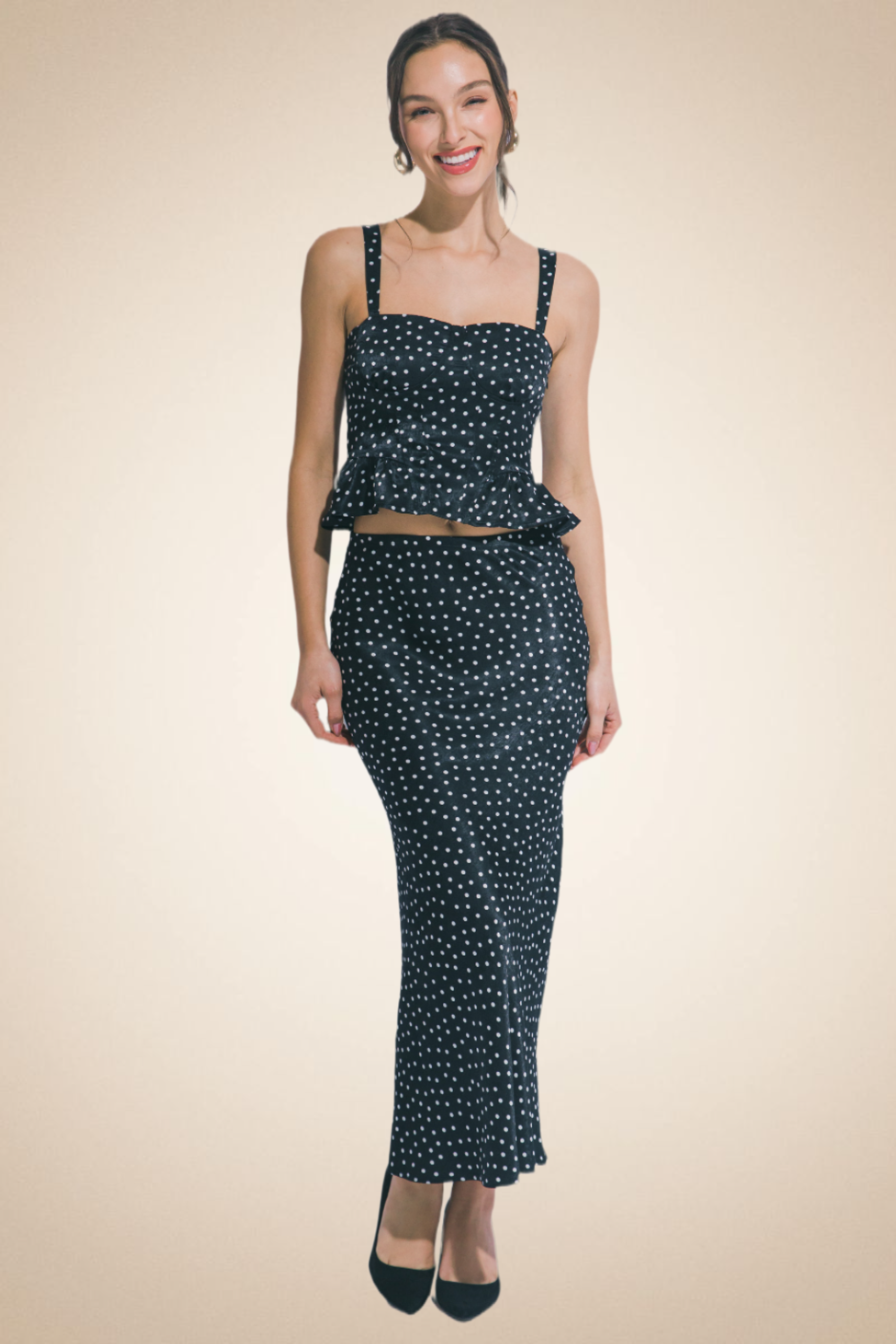 Elegance Polka-Dot Midi Set - Image 4