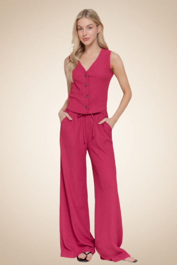 Vest & Palazzo Pants Set