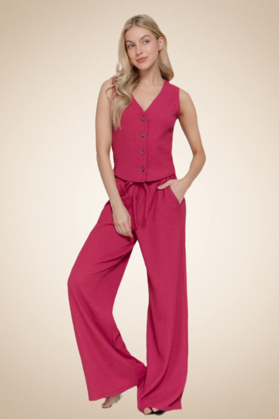 Vest & Palazzo Pants Set - Image 2