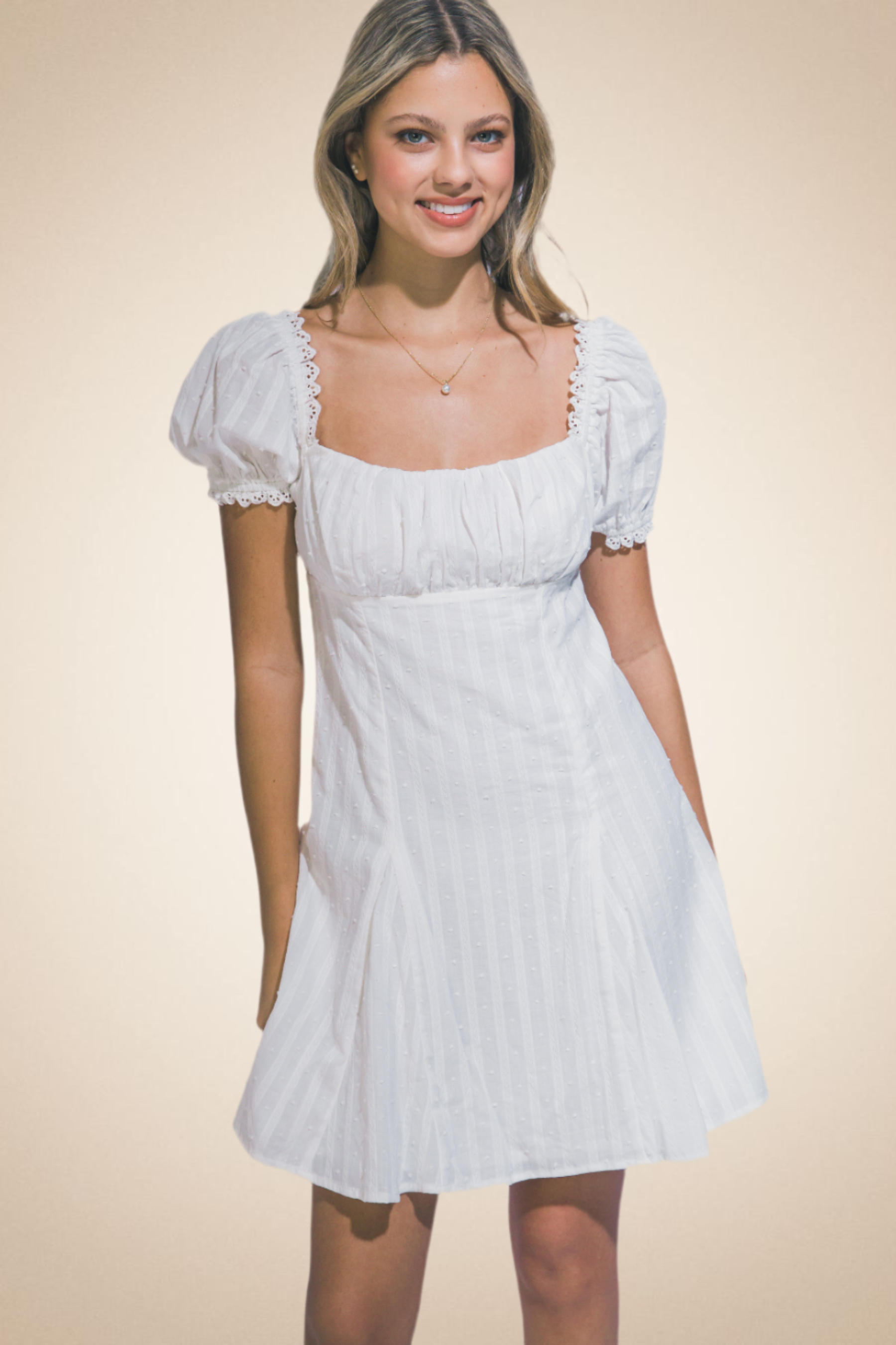 Romantic Bloom White Dress