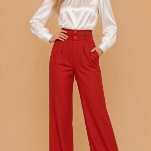 Elegant Palazzo Trousers – Red