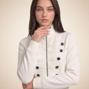 Milk Military Button Zip-Up Jacket