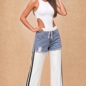 White Sleeveless Cutout Bodysuit – One Size
