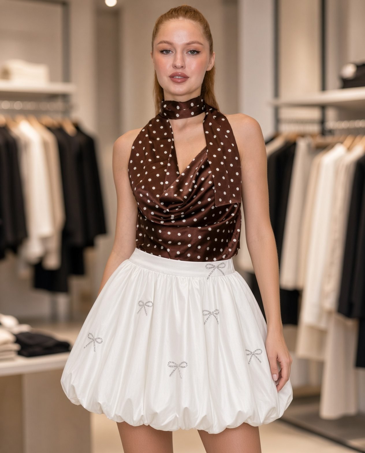 White Skirt with Sparkly Bows